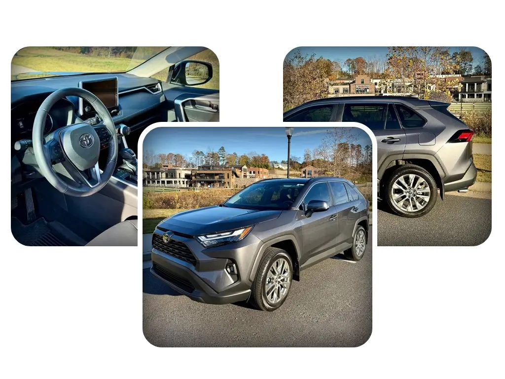 Raw photos taken of a vehicle.